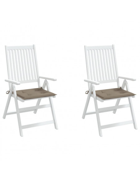 Cuscini per Sedia 2 pz Tortora 40x40x3 cm in Tessuto Oxford