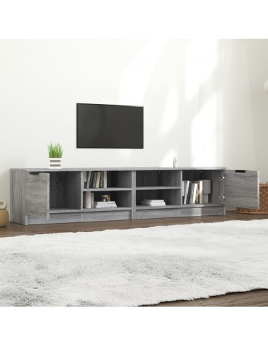 Mobili TV 2 pz Grigio Sonoma 80x35x36,5 cm in Legno Multistrato