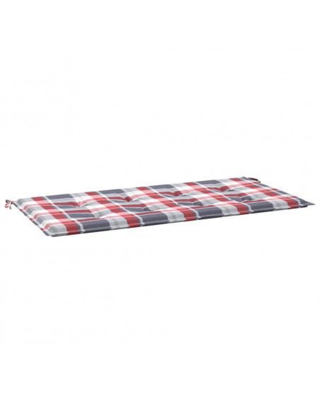Cuscino per Panca a Quadri Rossi 100x50x3 cm Tessuto Oxford