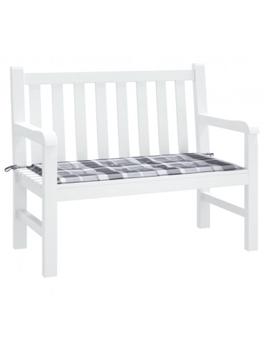 Cuscino per Panca a Quadri Grigi 120x50x3 cm Tessuto Oxford