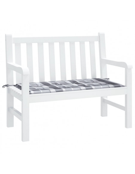 Cuscino per Panca a Quadri Grigi 120x50x3 cm Tessuto Oxford