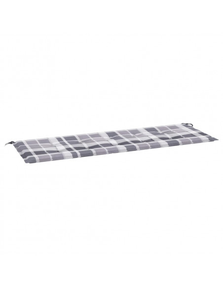 Cuscino per Panca a Quadri Grigi 150x50x4 cm Tessuto Oxford