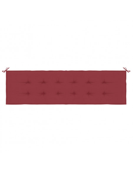 Cuscino per Panca Rosso Vino 180x50x3 cm in Tessuto Oxford