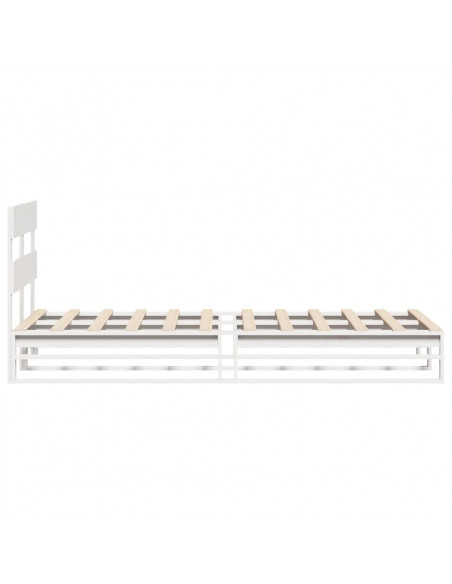 Letto senza Materasso Bianco 90x200 cm Legno Massello di Pino
