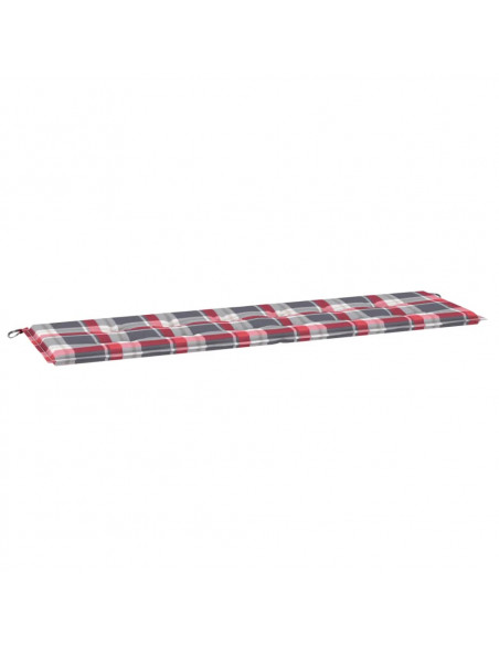 Cuscino per Panca a Quadri Rossi 180x50x3 cm Tessuto Oxford