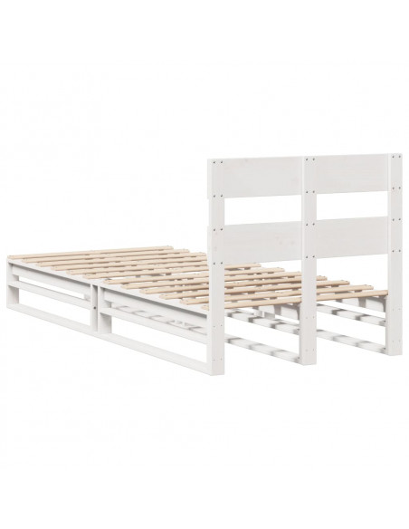 Letto senza Materasso Bianco 90x200 cm Legno Massello di Pino