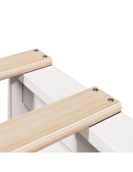 Letto senza Materasso Bianco 90x200 cm Legno Massello di Pino