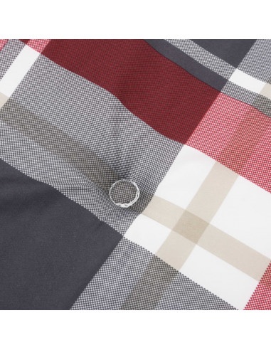 Cuscino per Panca a Quadri Rossi 180x50x3 cm Tessuto Oxford