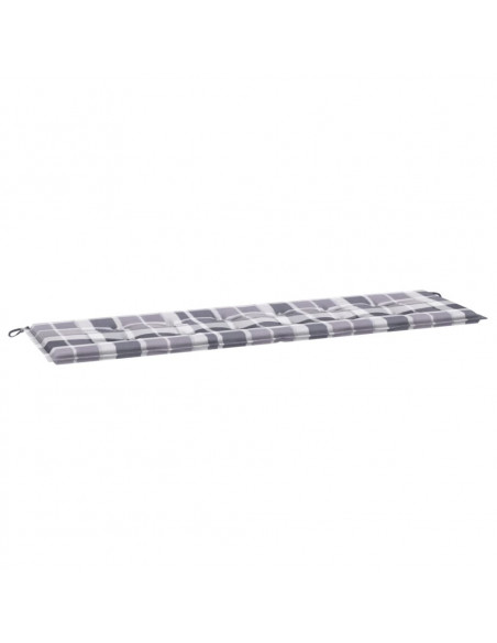 Cuscino per Panca a Quadri Grigi 180x50x3 cm Tessuto Oxford
