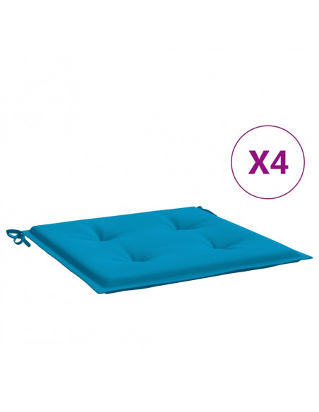 Cuscini per Sedia 4 pz Blu 50x50x3 cm in Tessuto Oxford