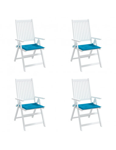 Cuscini per Sedia 4 pz Blu 50x50x3 cm in Tessuto Oxford