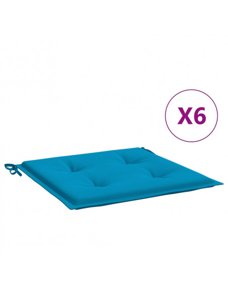 Cuscini per Sedia 6 pz Blu 50x50x3 cm in Tessuto Oxford