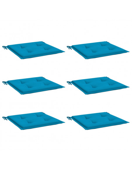 Cuscini per Sedia 6 pz Blu 50x50x3 cm in Tessuto Oxford