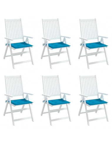 Cuscini per Sedia 6 pz Blu 50x50x3 cm in Tessuto Oxford