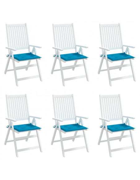 Cuscini per Sedia 6 pz Blu 50x50x3 cm in Tessuto Oxford