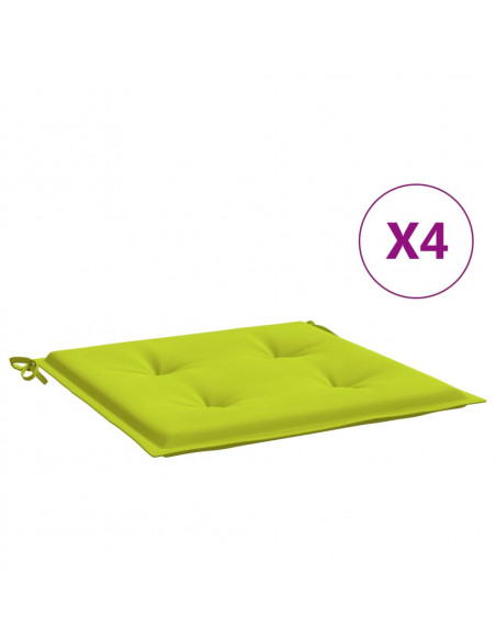 Cuscini per Sedia 4 pz Verde Brillante 50x50x3cm Tessuto Oxford