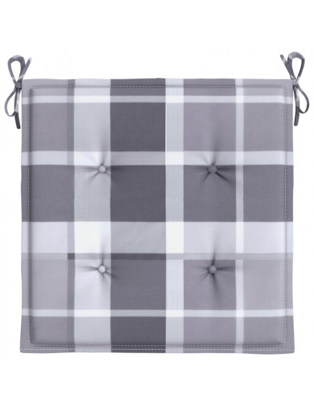 Cuscini per Sedia 4 pz a Quadri Grigi 50x50x3 cm Tessuto Oxford