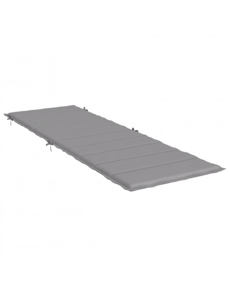 Cuscino per Lettino Grigio 186x58x3 cm in Tessuto Oxford
