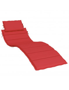 Cuscino per Lettino Rosso 186x58x3 cm in Tessuto Oxford 2