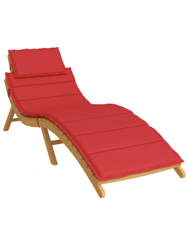 Cuscino per Lettino Rosso 186x58x3 cm in Tessuto Oxford