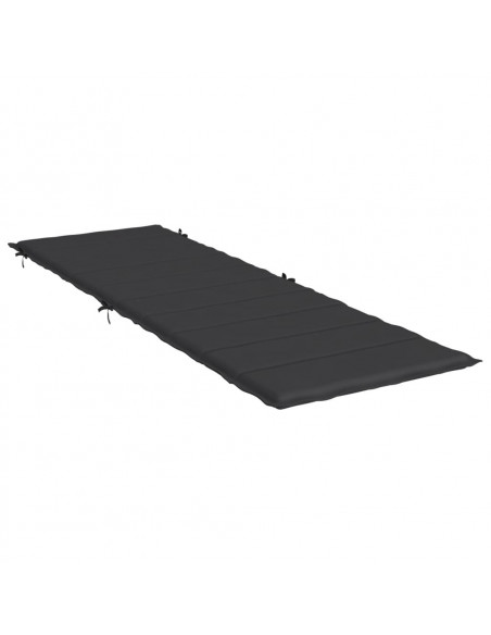 Cuscino per Lettino Nero 186x58x3 cm in Tessuto Oxford