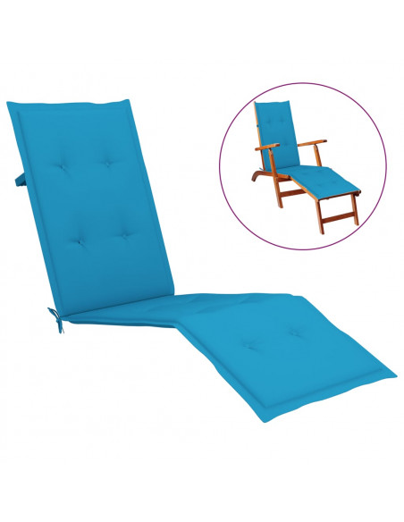 Cuscino per Sdraio Blu (75+105)x50x3 cm