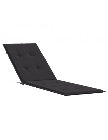 Cuscino per Sdraio Nero (75+105)x50x3 cm