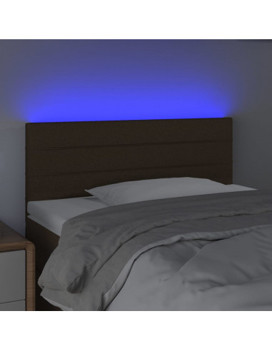 Testiera a LED Marrone Scuro 90x5x78/88 cm in Tessuto