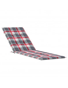 Cuscino per Sdraio Rosso a Quadri (75+105)x50x3 cm 2