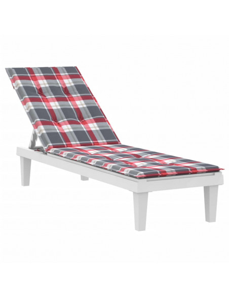 Cuscino per Sdraio Rosso a Quadri (75+105)x50x3 cm