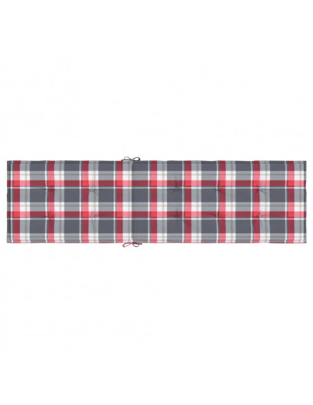 Cuscino per Sdraio Rosso a Quadri (75+105)x50x3 cm