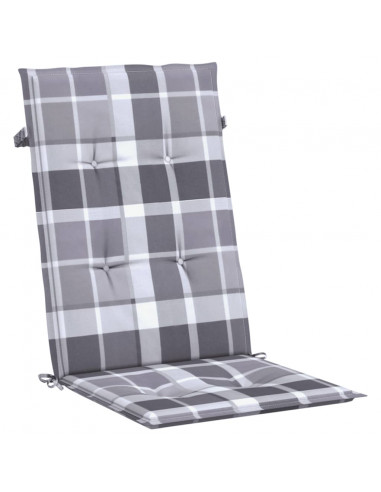 Cuscini per Sedie 4 pz Grigi a Quadri 120x50x3 cm in Tessuto