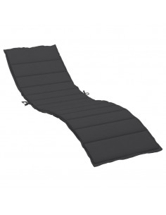 Cuscino per Lettino Nero 200x50x3 cm in Tessuto Oxford 2