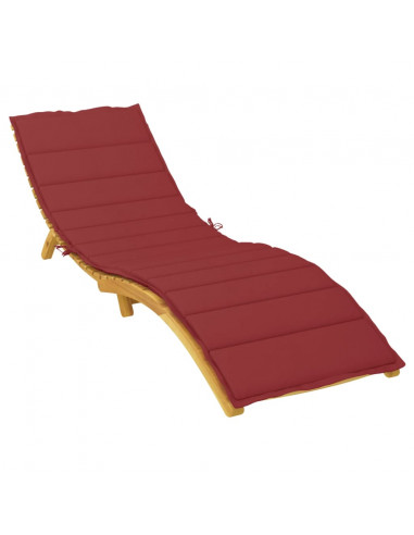 Cuscino per Lettino Rosso Vino 200x50x3 cm in Tessuto Oxford