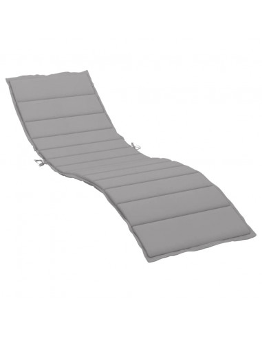 Cuscino per Lettino Grigio 200x70x3 cm in Tessuto Oxford