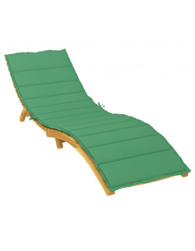 Cuscino per Lettino Verde 200x70x3 cm in Tessuto Oxford