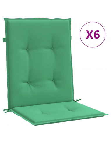 Cuscini per Sedia 6 pz Verdi 100x50x3 cm in Tessuto Oxford