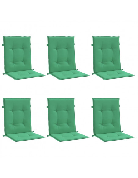 Cuscini per Sedia 6 pz Verdi 100x50x3 cm in Tessuto Oxford