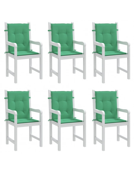 Cuscini per Sedia 6 pz Verdi 100x50x3 cm in Tessuto Oxford