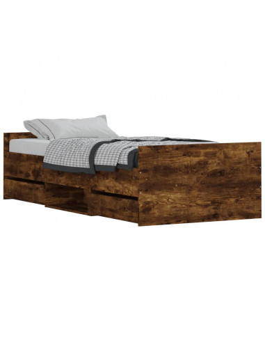 Giroletto con Testiera e Pediera Rovere Fumo 100x200 cm