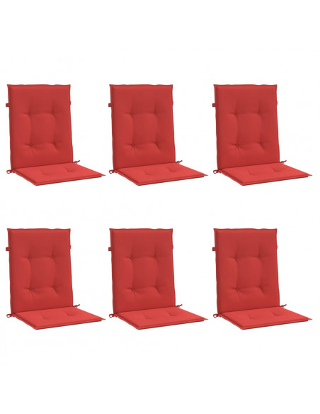 Cuscini per Sedia da Giardino 6 pz Rossi 100x50x3 cm in Tessuto