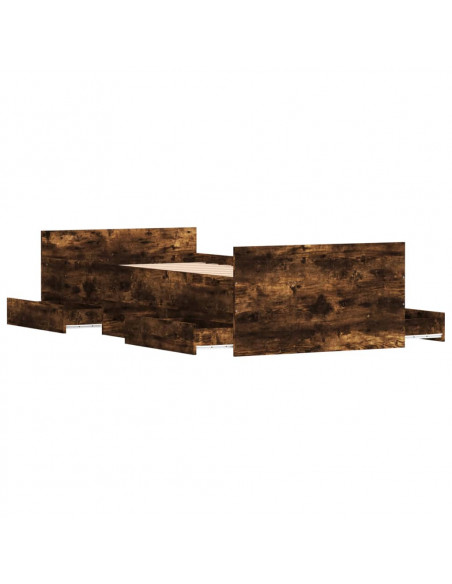 Giroletto con Testiera e Pediera Rovere Fumo 100x200 cm