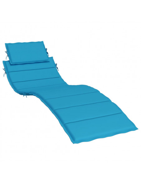 Cuscino per Lettino Blu 186x58x3 cm in Tessuto Oxford