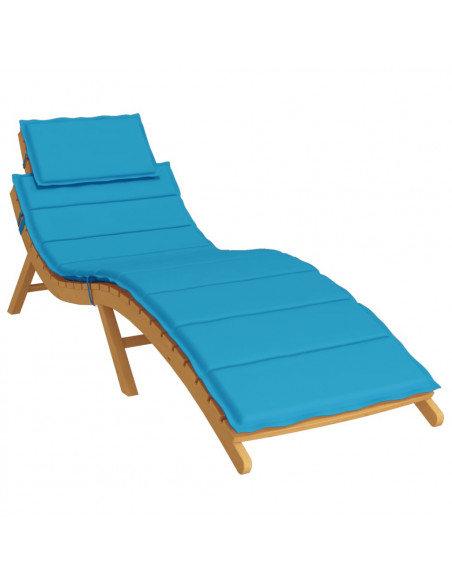 Cuscino per Lettino Blu 186x58x3 cm in Tessuto Oxford