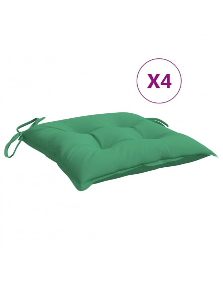 Cuscini per Sedia 4 pz 40x40x7 cm in Tessuto Oxford Verde