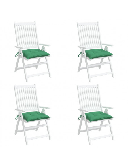 Cuscini per Sedia 4 pz 40x40x7 cm in Tessuto Oxford Verde