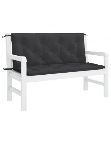 Cuscini per Panca 2 pz Neri 120x50x7 cm in Tessuto Oxford
