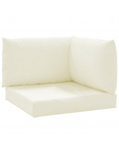 Cuscini per Pallet 3 pz Bianco Crema in Tessuto Oxford 2