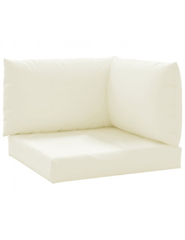 Cuscini per Pallet 3 pz Bianco Crema in Tessuto Oxford