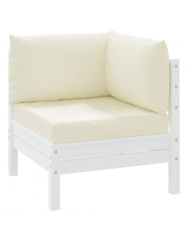 Cuscini per Pallet 3 pz Bianco Crema in Tessuto Oxford